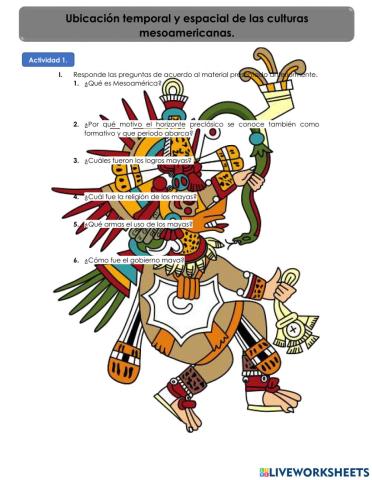 Ubicación temporal y espacial de las culturas mesoamericanas.