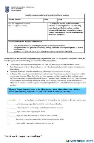Week 4 - Second Conditional and Listening comprehension 4B
