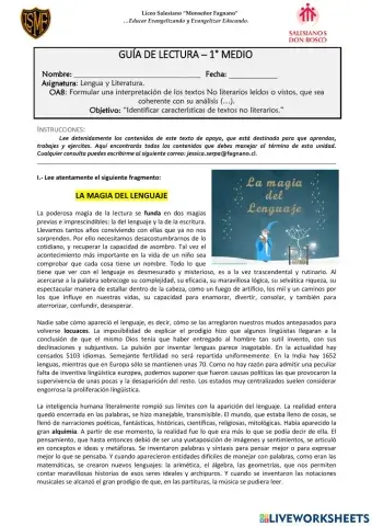 Guía de aprendizaje - 18 de octubre