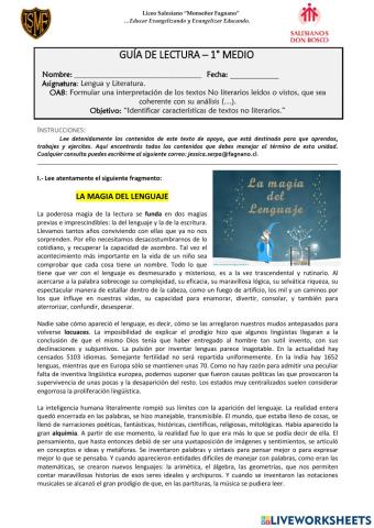 Guía de aprendizaje - 18 de octubre