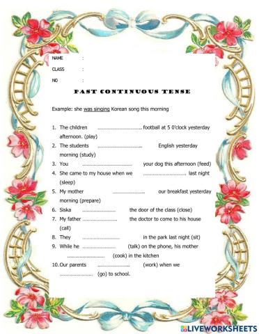 Past Continuous Tense