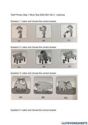 Toefl Primary Step 1 Test - Listening