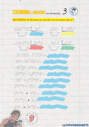 Multicálculo con decimales 3