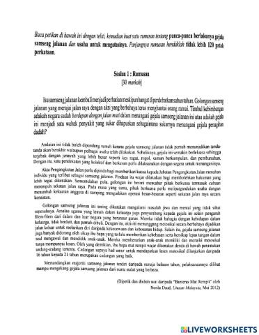 Rumusan n Novel Menengah atas