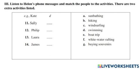 Listening - vacation