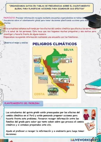 “organizamos datos en tablas de frecuencias sobre el calentamiento global para planificar acciones para disminuir sus efectos