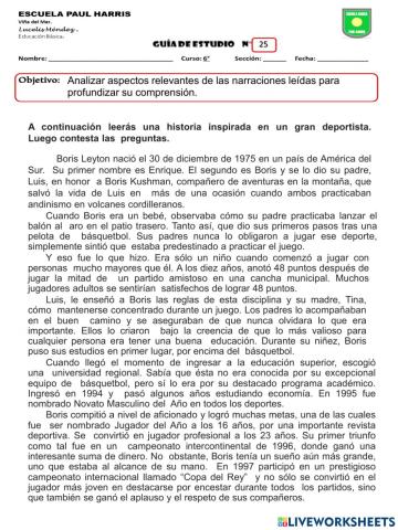 Guía 25. Comprensión Lectora.