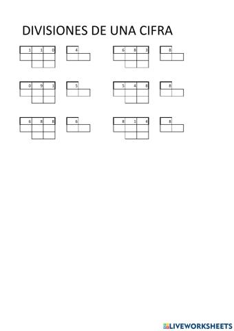 Divisiones una cifra