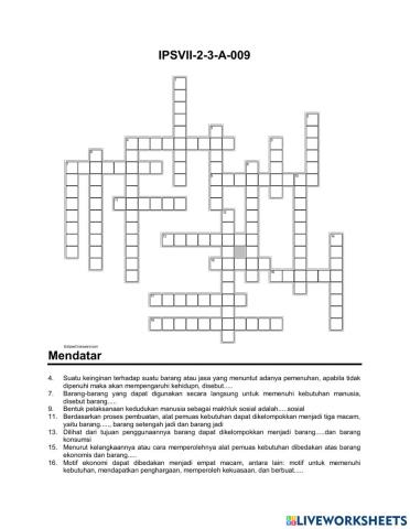 Crossword Ips A-9