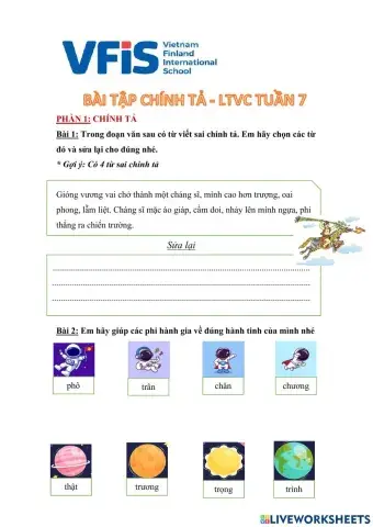 Bài tập chính tả -ltvc 7