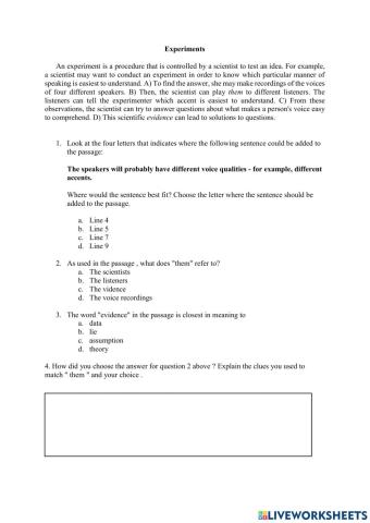 Reading Science Toefl Test