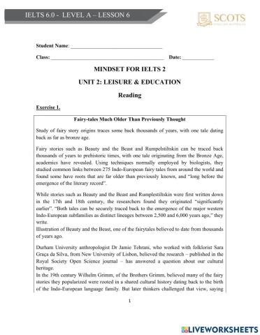 IELTS Reading - Pick from a list