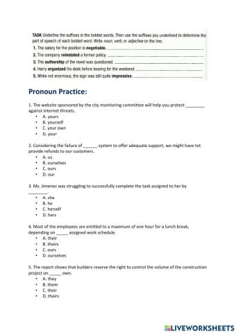 Pronoun practice
