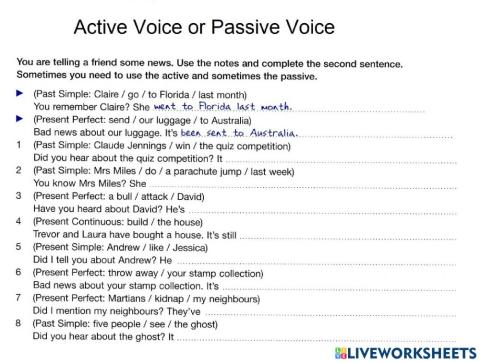 Passive Voice or Active Voice
