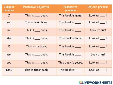 Pronouns and adjectives