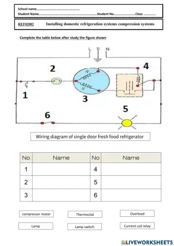 Electric circuit of Single Door Fresh Food Refrigerator