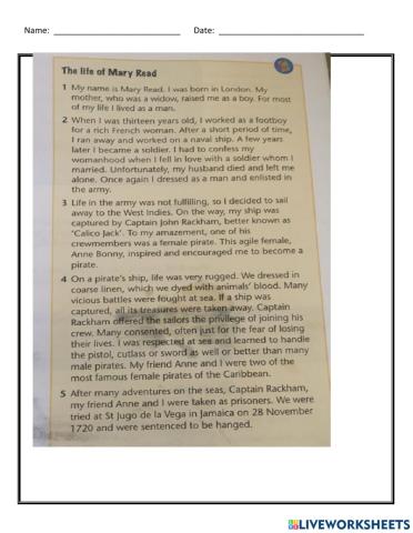 Classification Worksheet