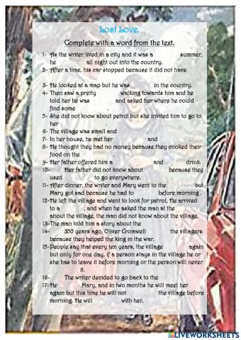 Lost Love. Vocabulary activity