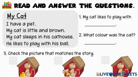 Worksheet for Super Minds Unit 3 Reading Comprehension semakan kssr cefr