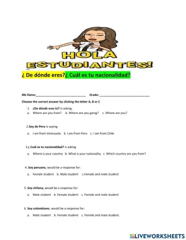 Las nacionalidades Gr 6