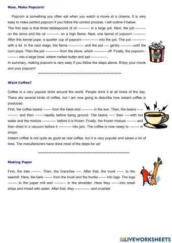 Passive voice to describe a process