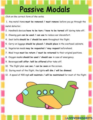 Passive Modals Multiple Choice