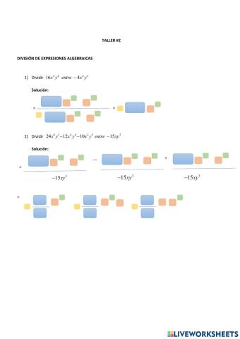 División de polinomios y monomios