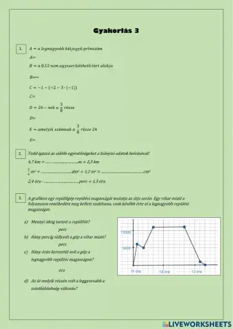 Felvételi gyakorlás