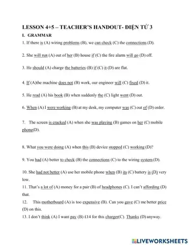 Grammar lesson 4-5- teacher's handout- dt3