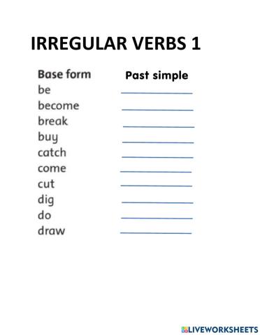 Irregular verbs 1