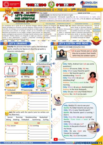 2° GRADO PRE A1 - EDA 8 - activity 1 - Aprendo en casa