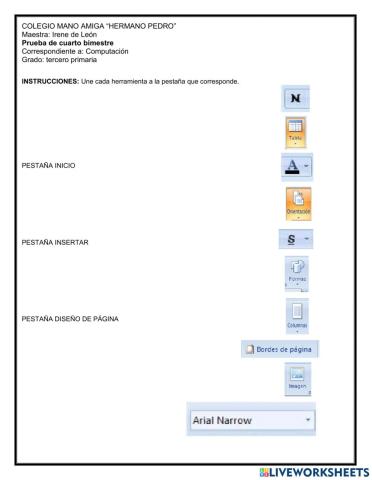 Pestañas de Word y sus herramientas