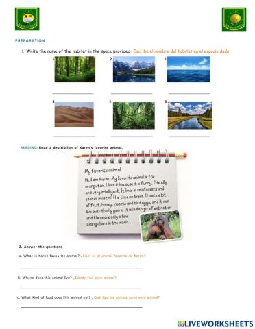 The natural world - the habitat and animal