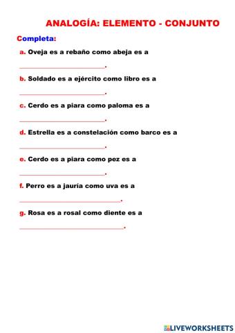 Analogia elemento conjunto