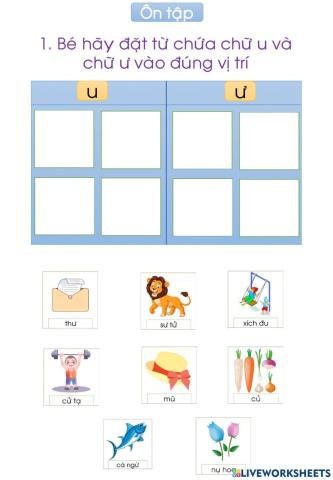 Ôn tập chữ u, ư