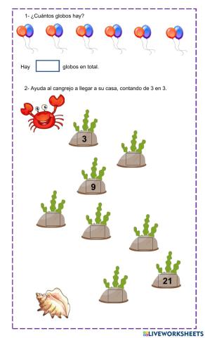 Conteo 2 en 2 y 3 en 3