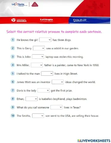 Relative pronouns WHO - WHOSE