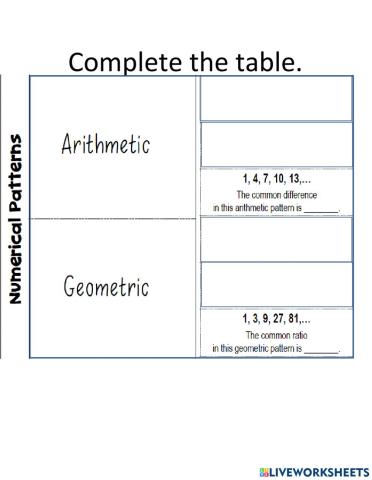 Arithmetic and Geomtric Sequences