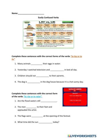 Easily Confused Verbs