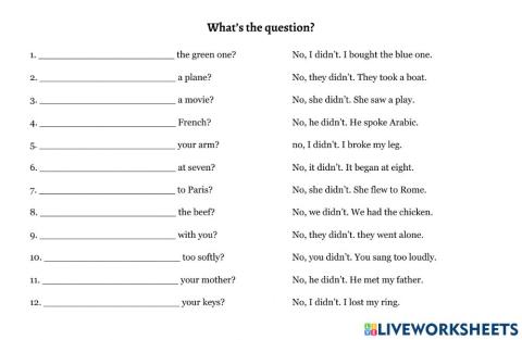 Simple past questions and answers