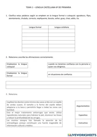 C- Tema 1 LCastellana 6º EP