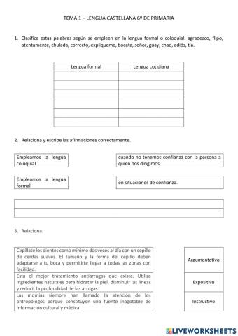 C- Tema 1 LCastellana 6º EP