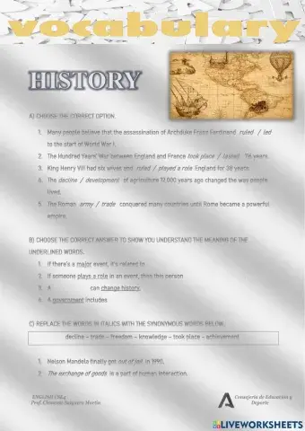 Vocabulary on History