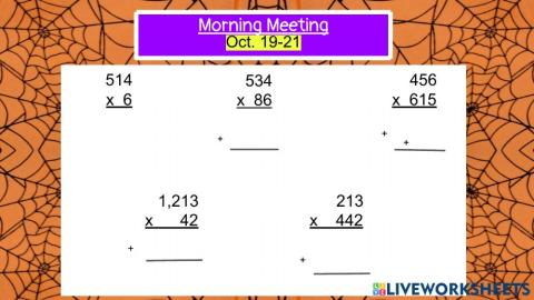 Multiplication Morning Meeting