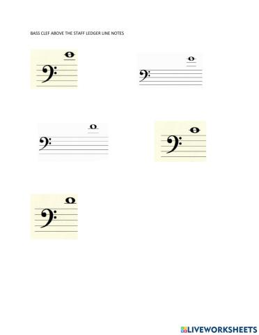 Bass Clef Above the Staff Ledger Lines
