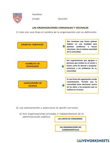 Las organizaciones comunales y vecinales