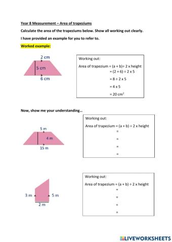 RL-Area of trapezium-Practice questions