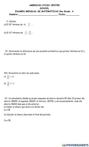 Progresiones aritméticas