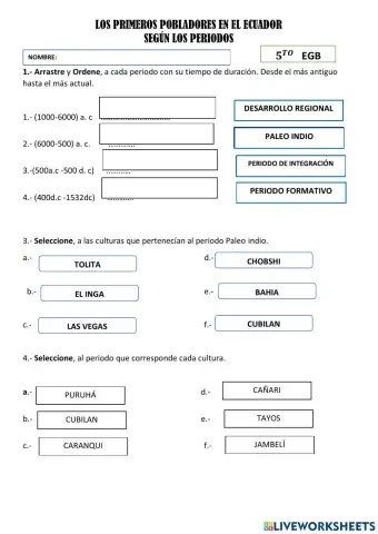 Primeros pobladores del ecuador