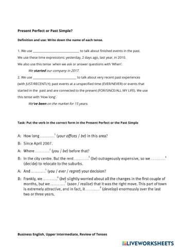 Present Perefct or Past Simple Review